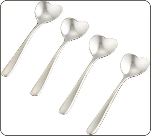 4 Heart-Shaped Spoons
