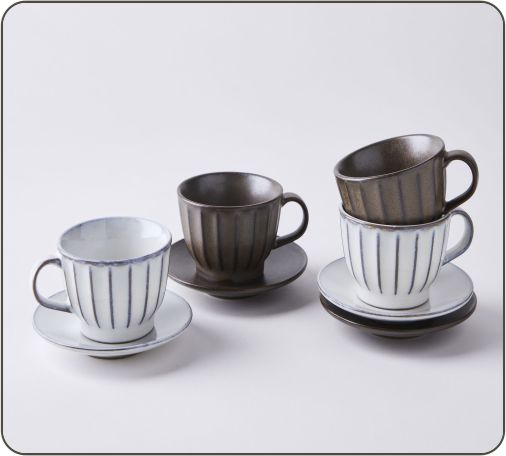 Serax Inku Scalloped Ceramic Coffee Cups