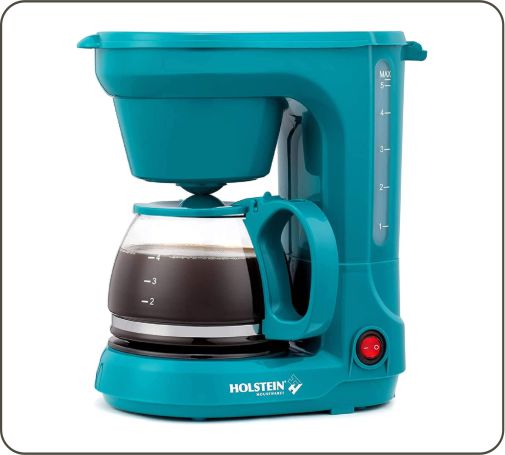 Convenient and User Friendly Compact Teal Color Coffee Machine