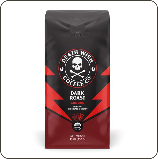 Best Organic- Death Wish Coffee Dark Roast 